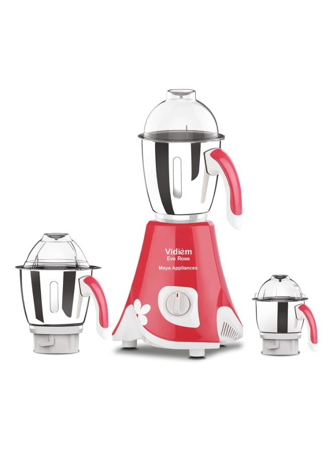 Vidiem Mixer Grinder 539 A Eva Rose (Pink with White) | 750 Watts Mixer Grinder with 3 Leakproof Jars with self-lock for Wet & dry spices, chutneys & curries | 5 Years Warranty | Mixer grinder - Image 1